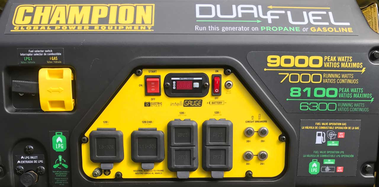 Picture of my Champion 7,000 watt Generator Control Panel